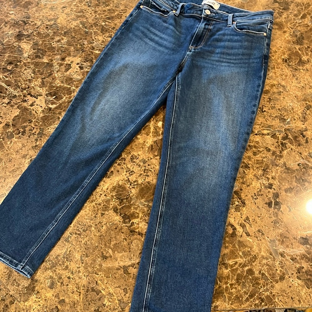 Paige Brigitte Boyfriend Roam Slim Straight Leg Mid-Rise Stretch Denim Jeans 29